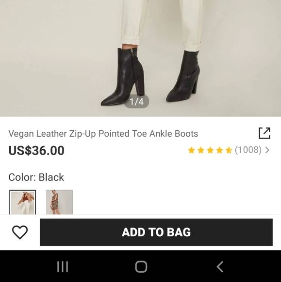 ❤sold❤🍄black vegan leather booties - Picture 7 of 7